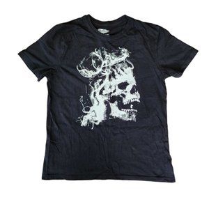 Action Apparel T-Shirt Men's Size M Black Short Sleeve Skull Print